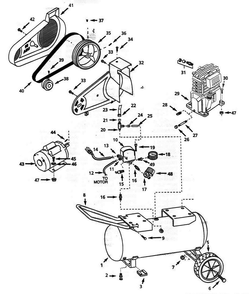 Tank Assembly Parts Diagram and Parts List for VT626901AJ  Campbell Hausfeld Compressor